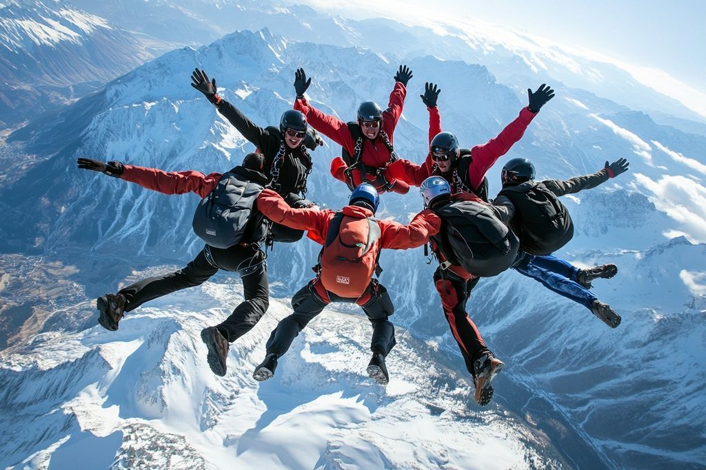 Alp'In Skydive : Vivez une Aventure de Team Building Inoubliable en Chute Libre au-dessus des Montagnes de l'Alpe d'Huez!