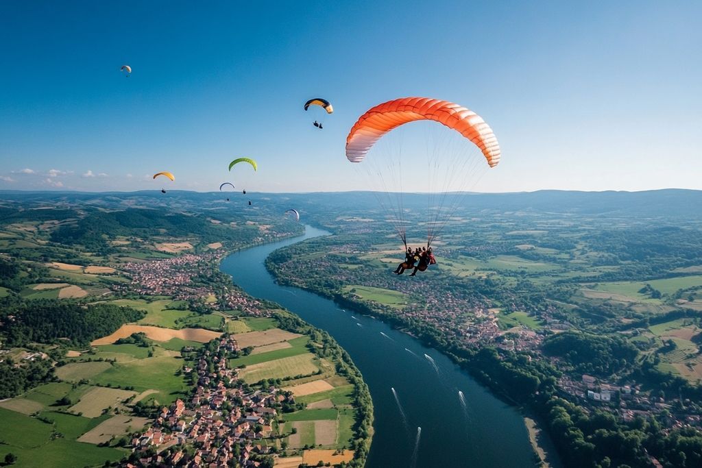Côte d'Or Parachutisme : Vivez une expérience de Team Building inoubliable avec nos baptêmes de chute libre en parachute biplace !