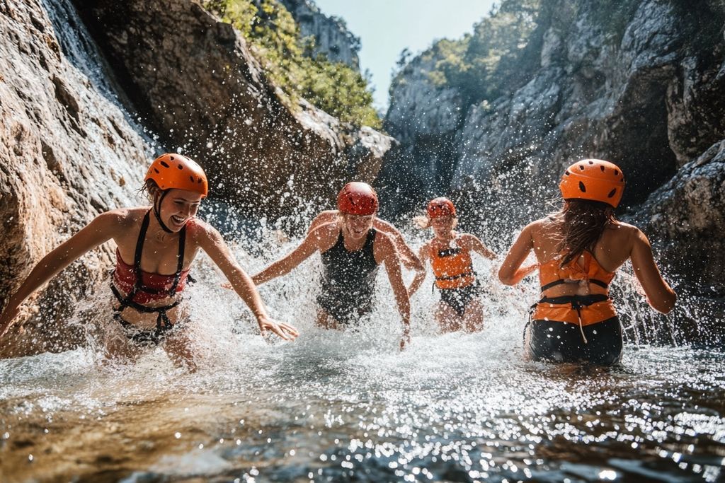 Le Plein de Nature : Vivez une Aventure de Team Building Inoubliable en Canyoning dans des Eaux Chaudes à 35°C !